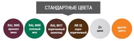 Стандартные цвета фасадной лестницы Borge