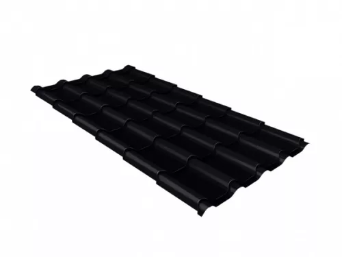 Металлочерепица Kamea 0,5 Quarzit Lite-foil RAL 9005 (GL)