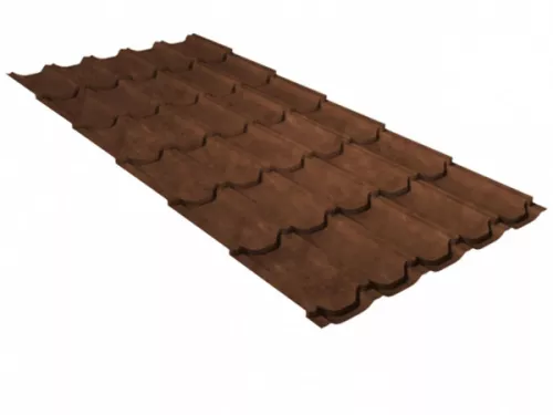 Металлочерепица Квинта плюс 0,5-foil Twincolor Safari Brown (GL)